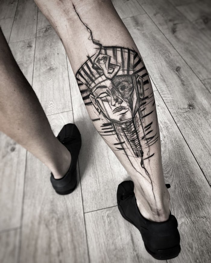 тату на ноге мужские