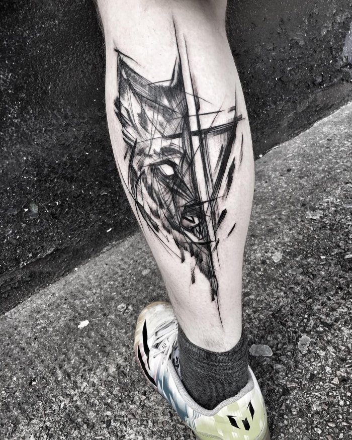 мужские тату на икре