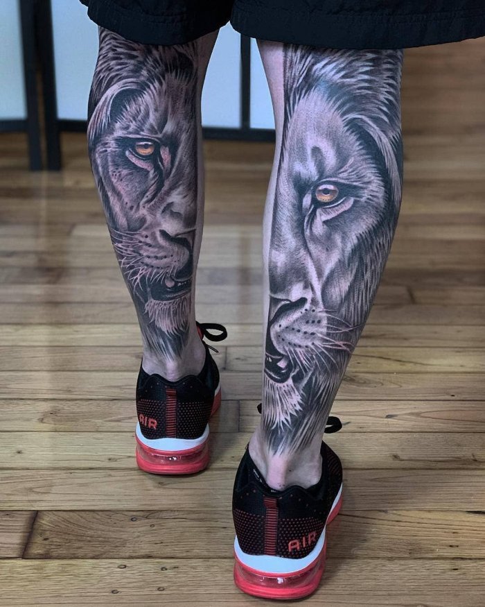 тату мужские на икре