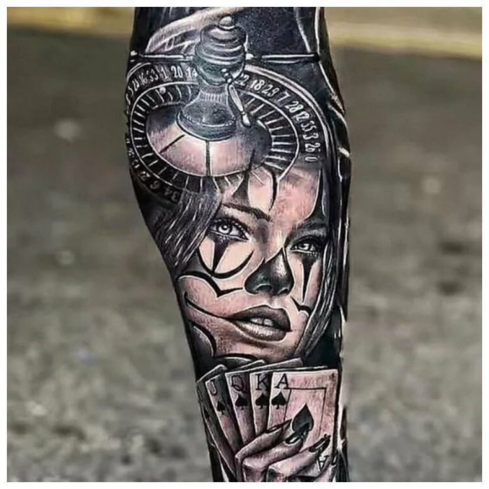 мужские тату на ноге