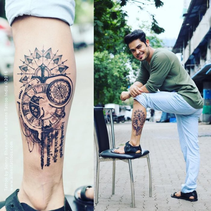 мужские татуировки на ноге