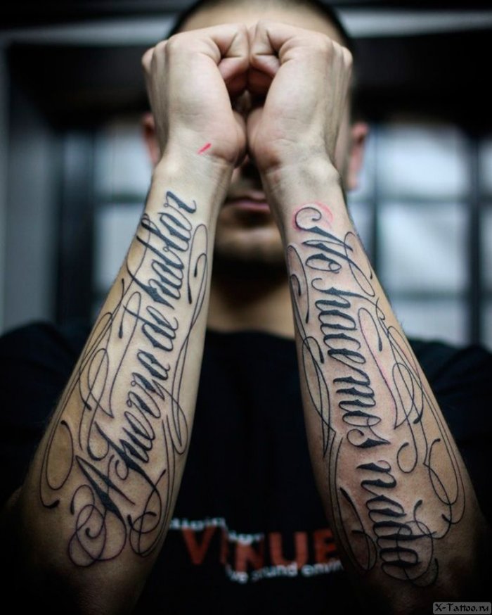 тату надписи на руке