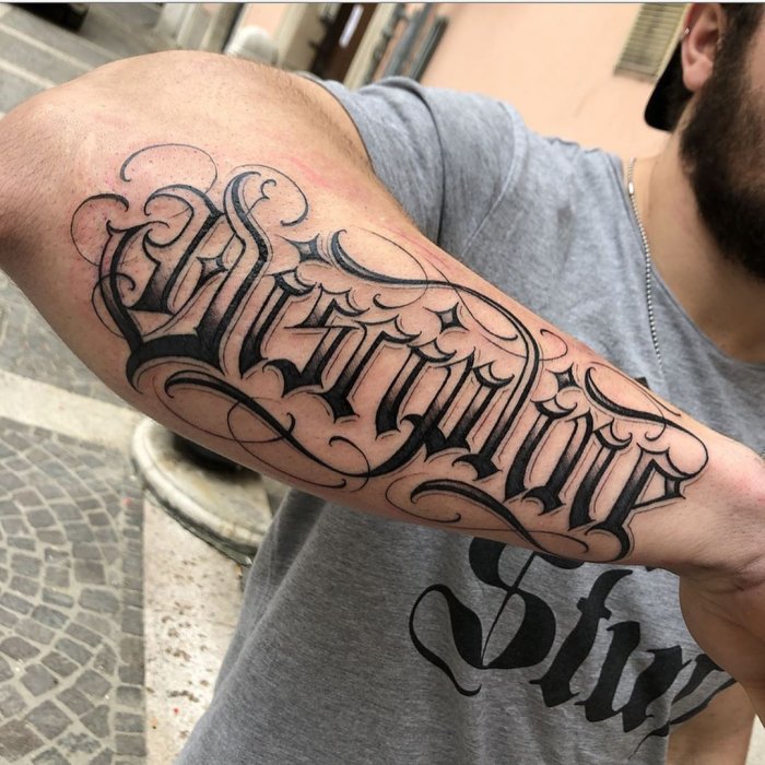 мужские тату надписи