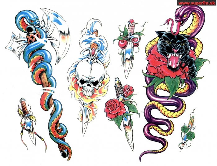 цветные татуировки