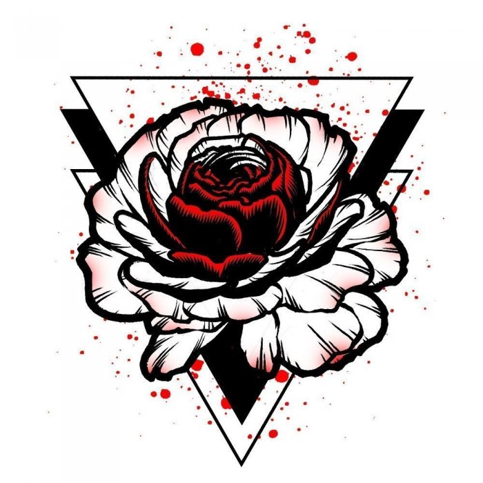 эскиз тату роза
