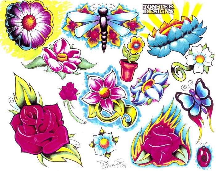 тату эскизы цветные