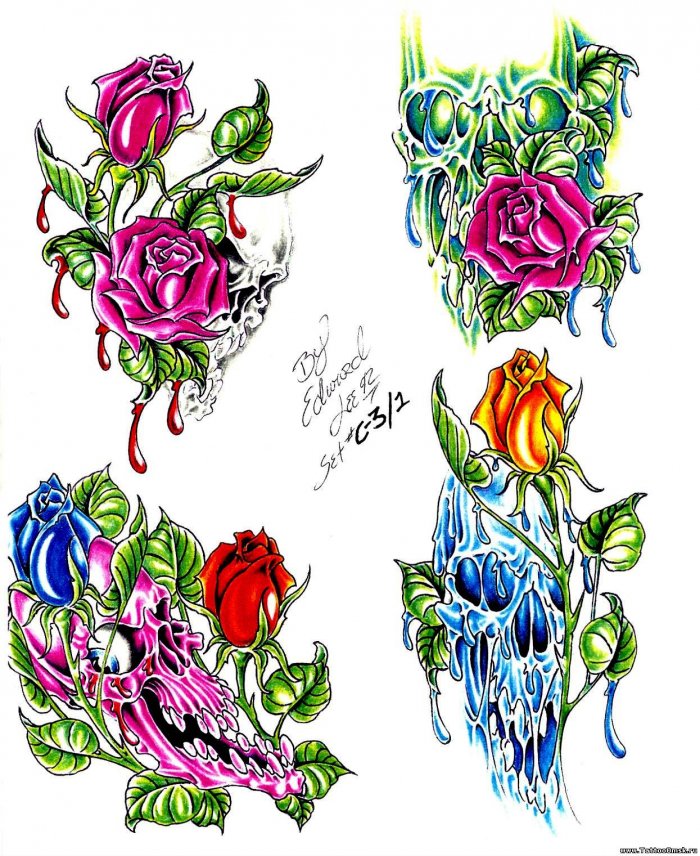 тату эскизы цветные