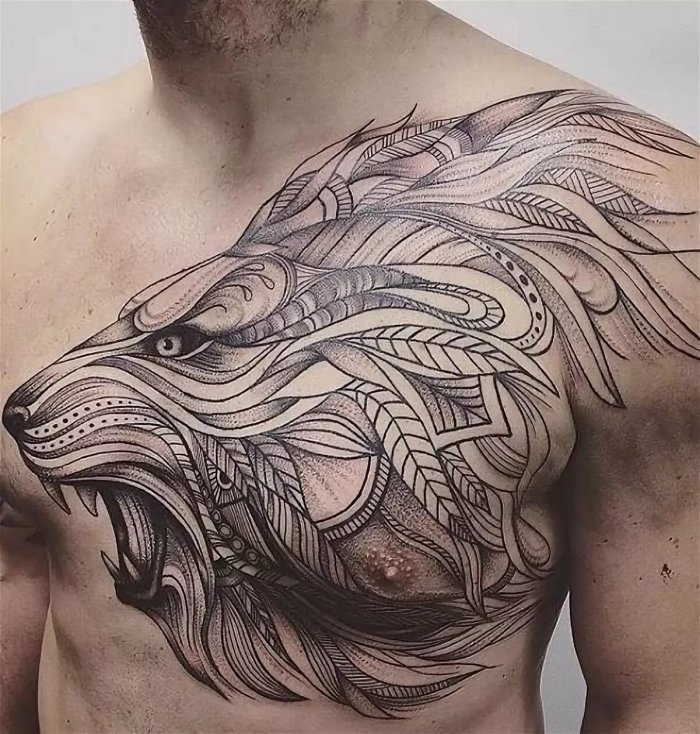 татуировки мужские на грудине