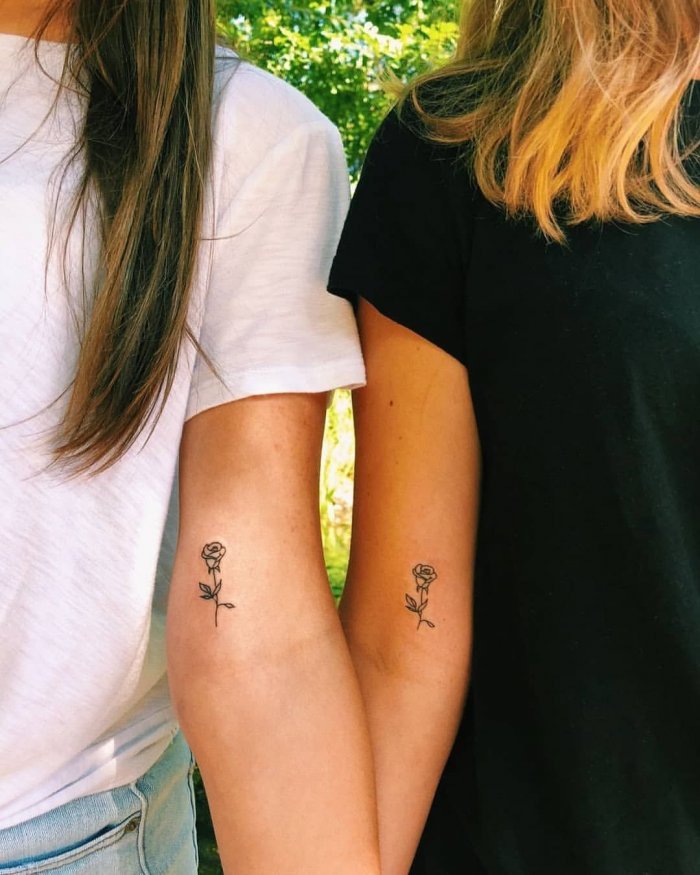 парное тату для подруг