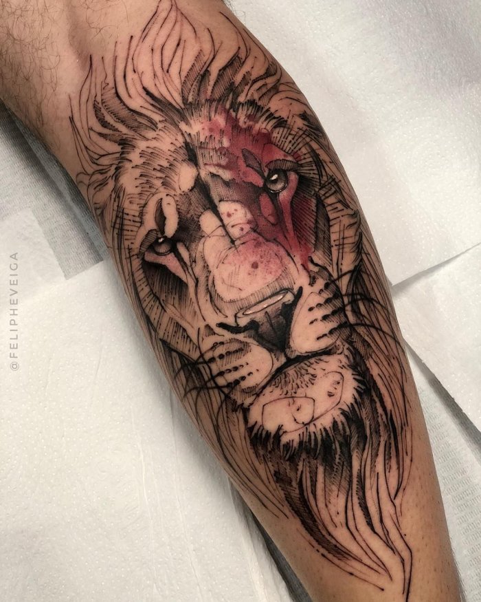 лев татуировка