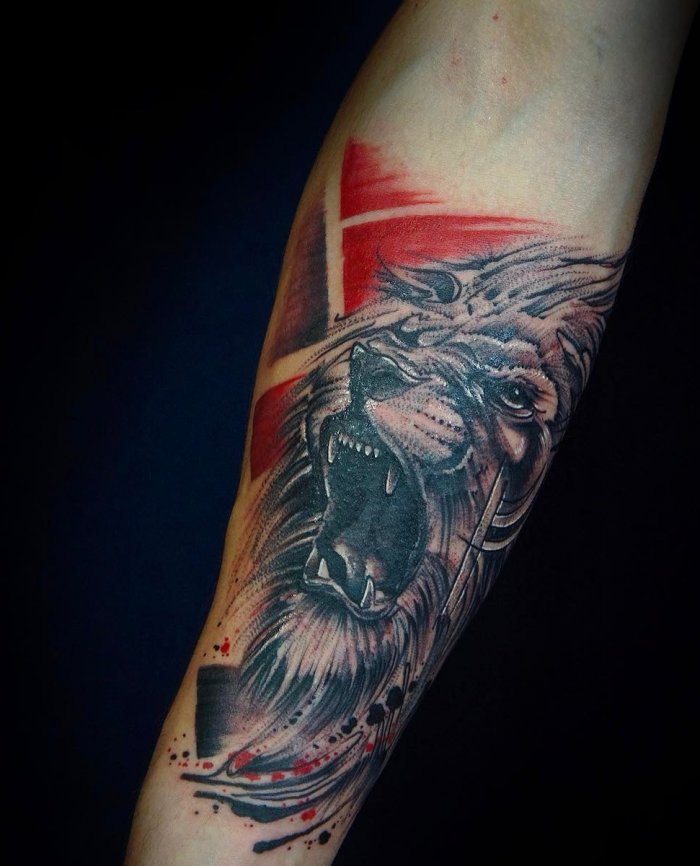 татуировки в стиле трэш полька