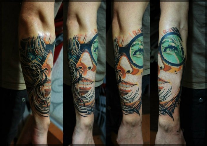 тату на предплечье мужские цветные необычные