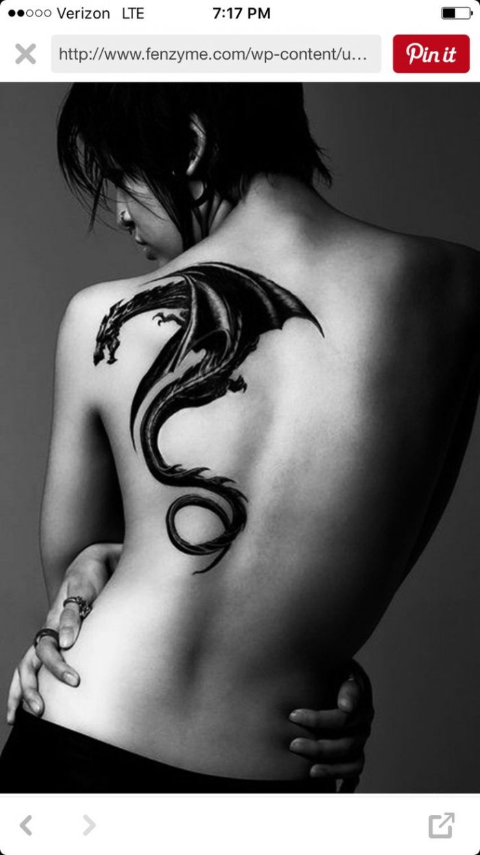 тату для девушек дракон