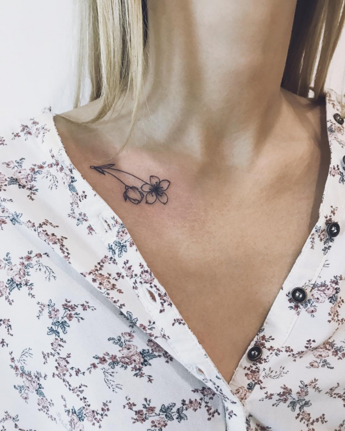 красивые татуировки для девушек на ключице