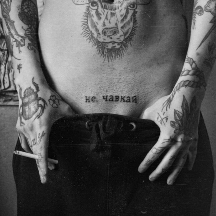Тату надписи на лобке мужские