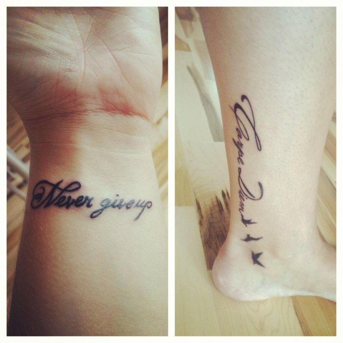 Татуировки на запястье never