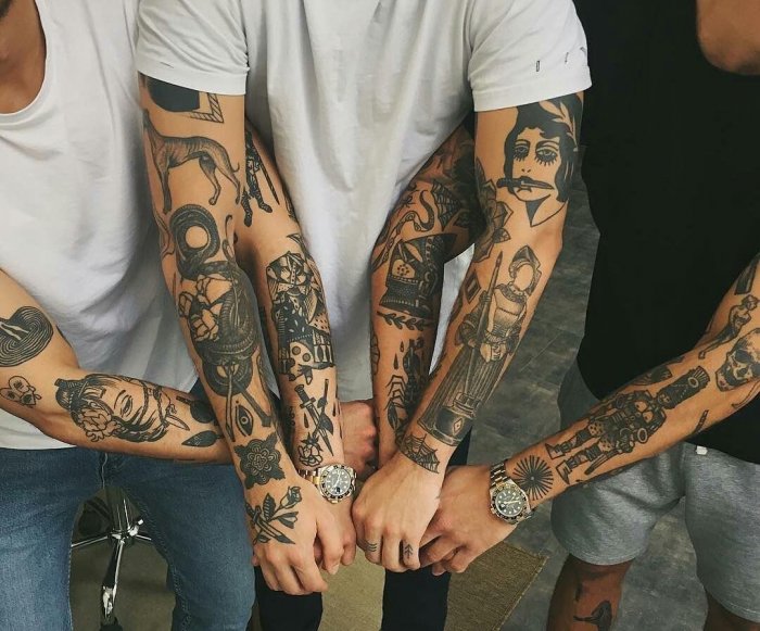 Тату много стилей