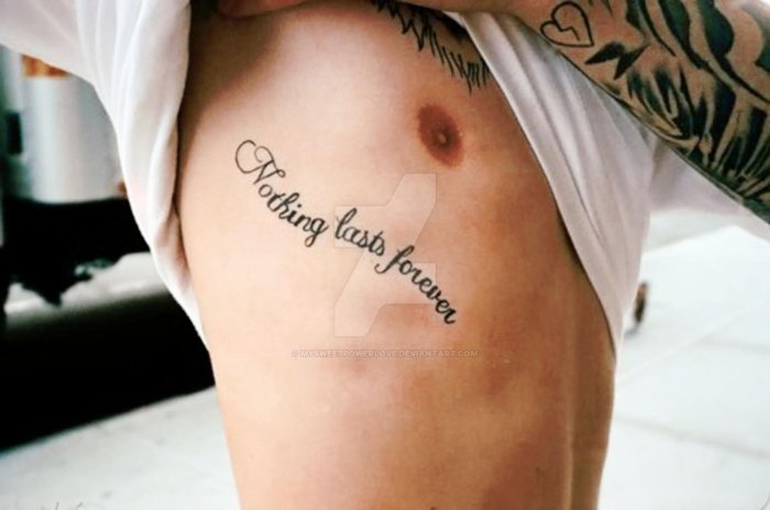 Татуировки на ребрах мужские молитва