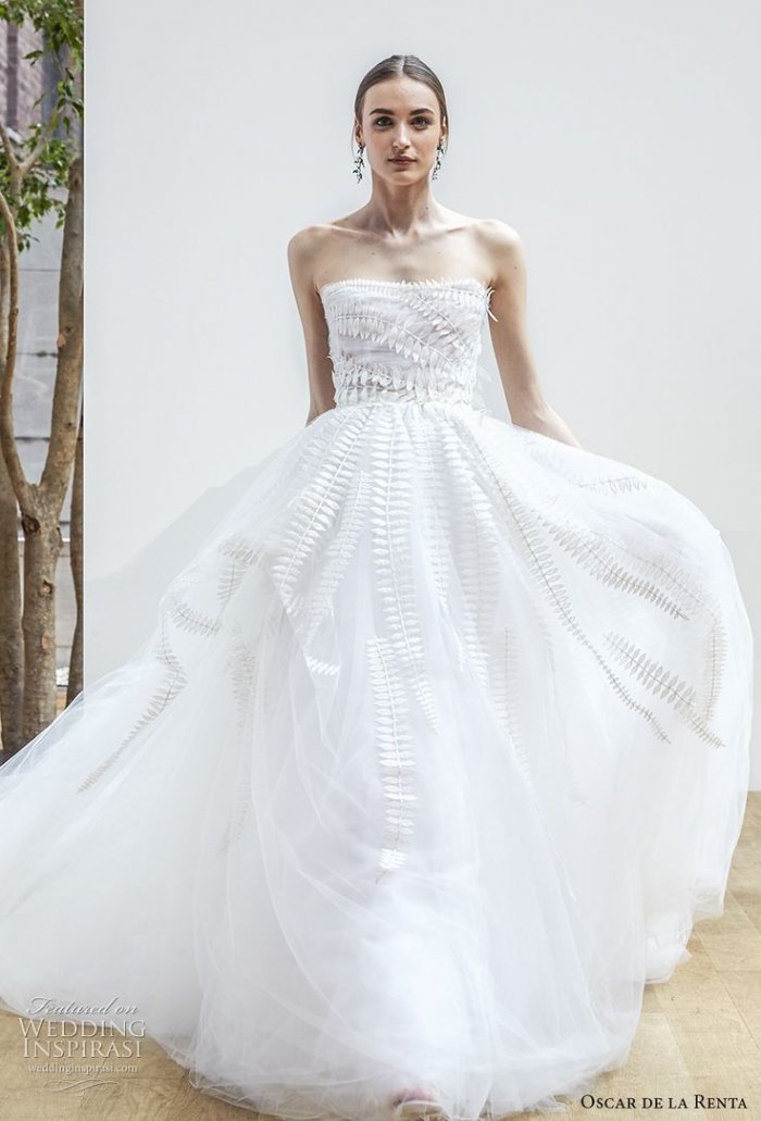 Oscar de la Renta объёмные цветы Свадебные платья