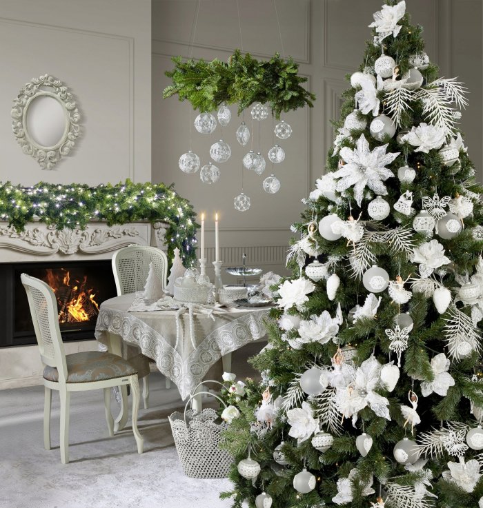 Елка в интерьере классика