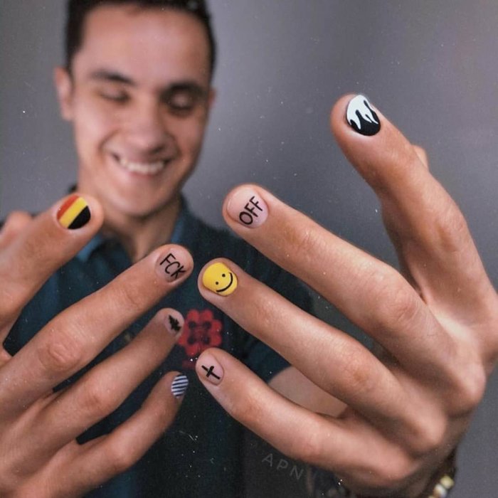 Мужские ногти накрашенные