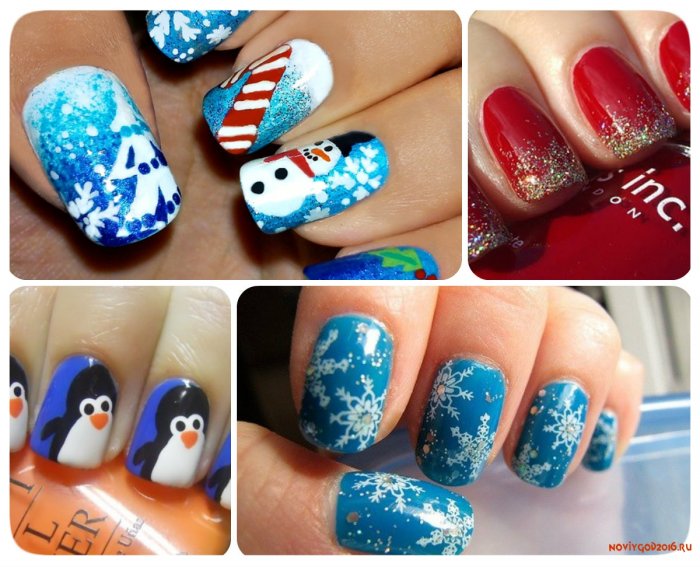 Красивый несложный маникюр на новый год