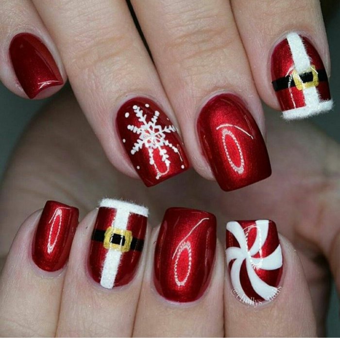 Дед Мороз на ногтях