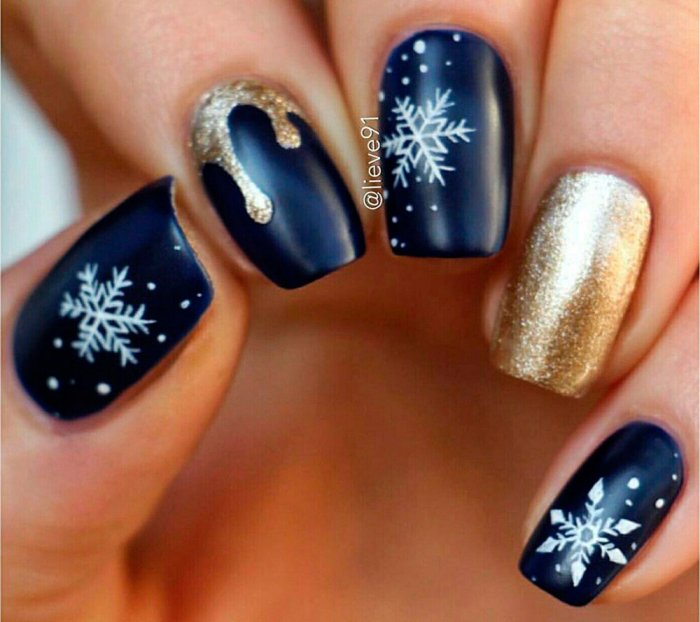 Классные новогодние ногти