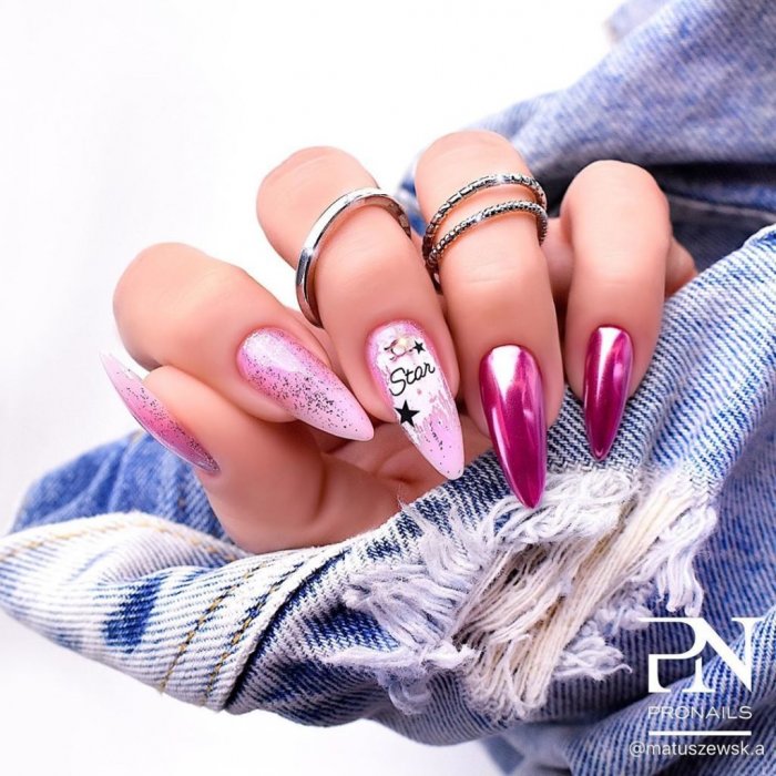 Маникюр на новый год легкий