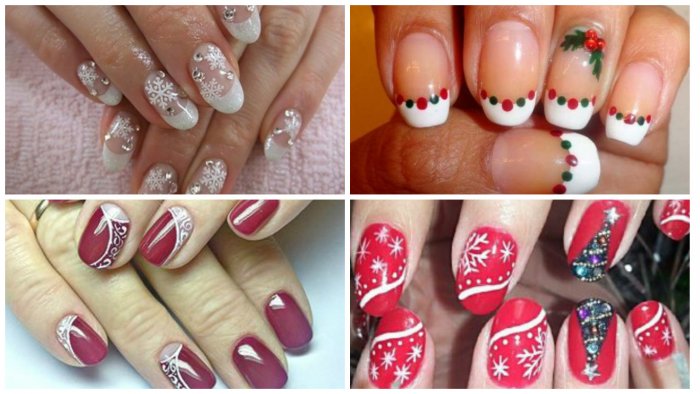 Легкий новогодний маникюр