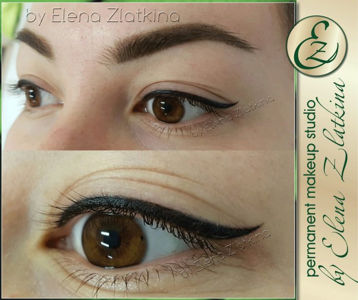 Татуаж стрелки на глазах