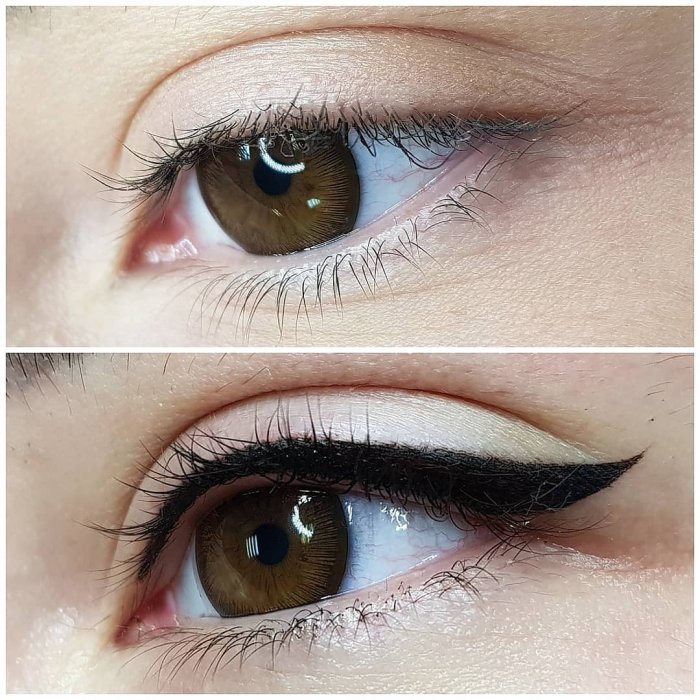 Красивые стрелки на глазах татуаж