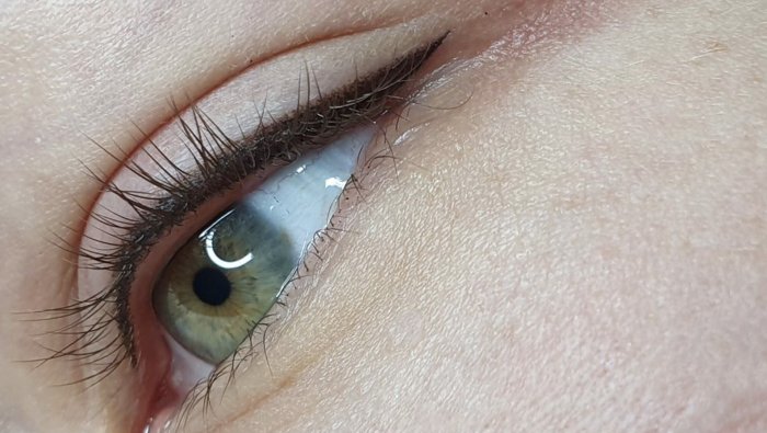 Межресничный татуаж после заживления