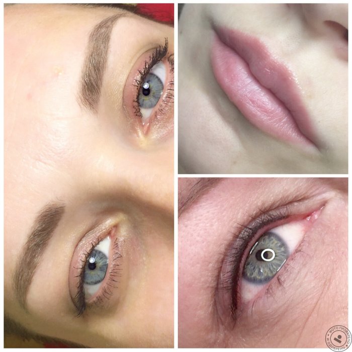 Татуаж стрелки межресничка растушевка