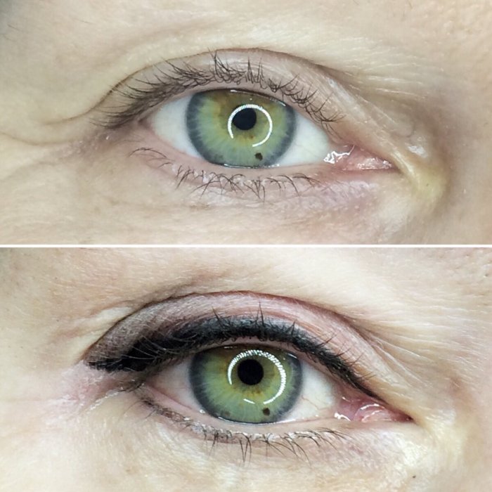 Межресничка с растушевкой нижнее веко