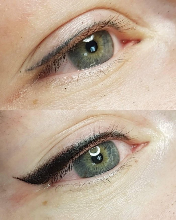 Татуаж стрелки межресничные