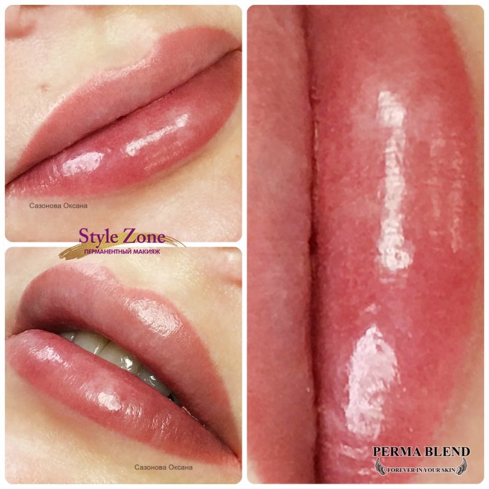 Татуаж губ пигментами пермабленд