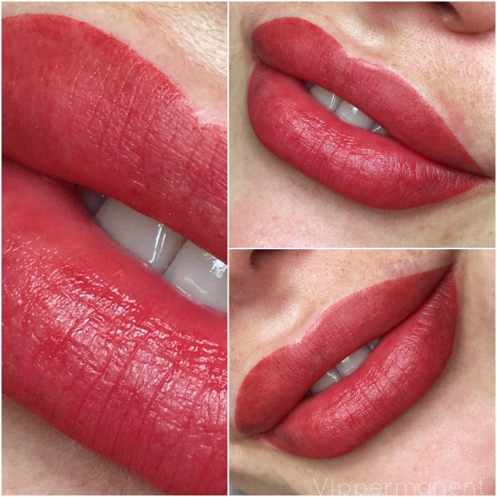 Яркий татуаж губ