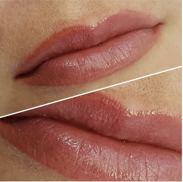 Перманентный макияж губ цвета