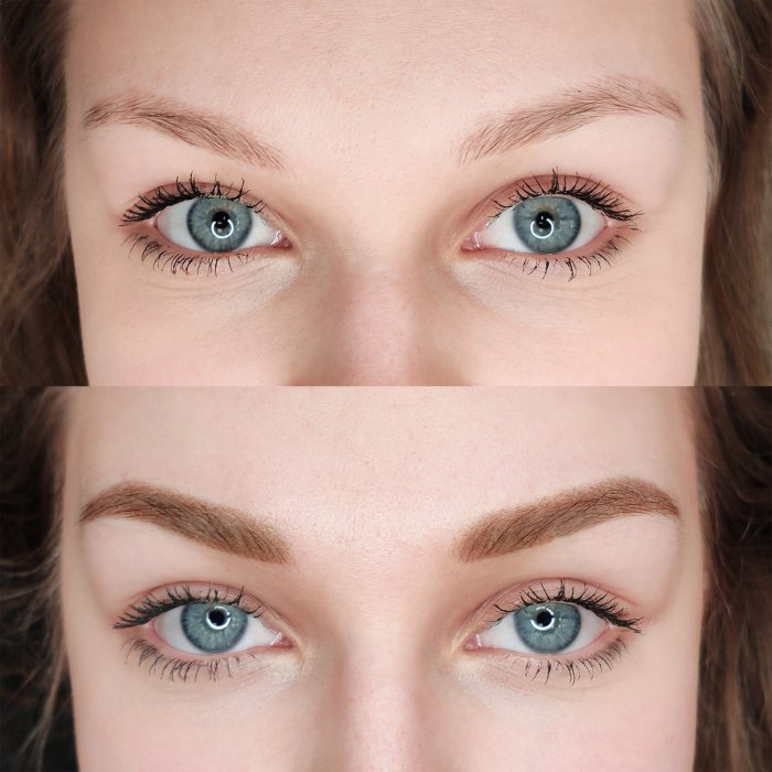 Перманентный татуаж бровей для русых волос