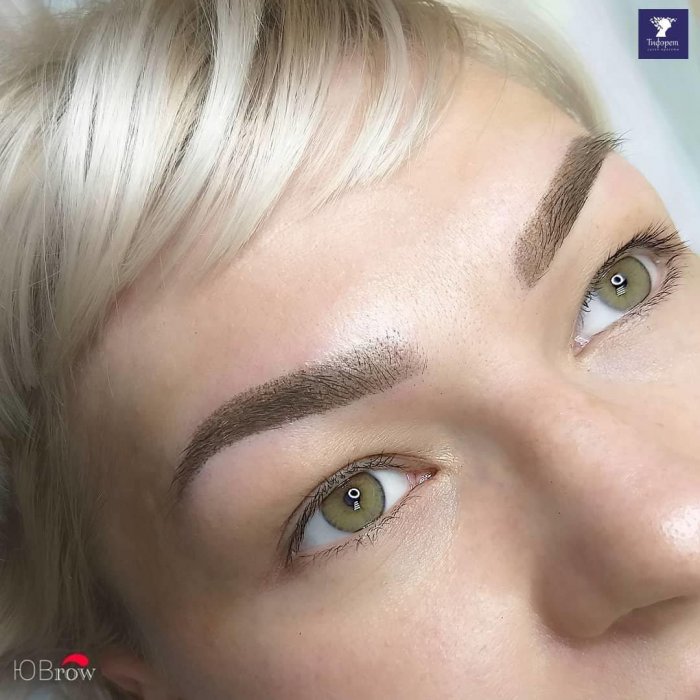 Перманентный макияж бровей для блондинок цвет