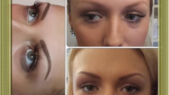 Татуаж бровей заживший блонд