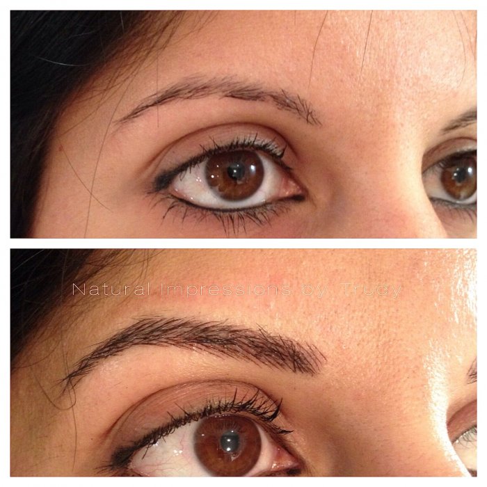 Цвета при татуаж бровей для карих глаз