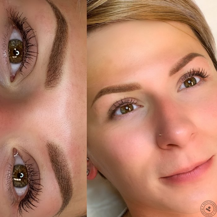 Пудровые брови через месяц после процедуры