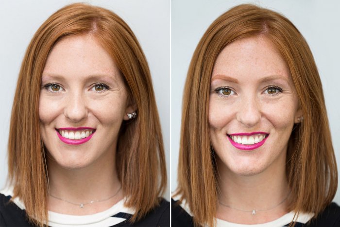 Пудровые брови для рыжих волос