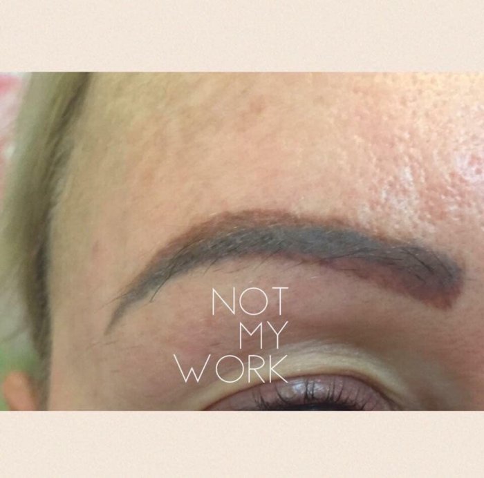 Старый татуаж бровей перекрытие