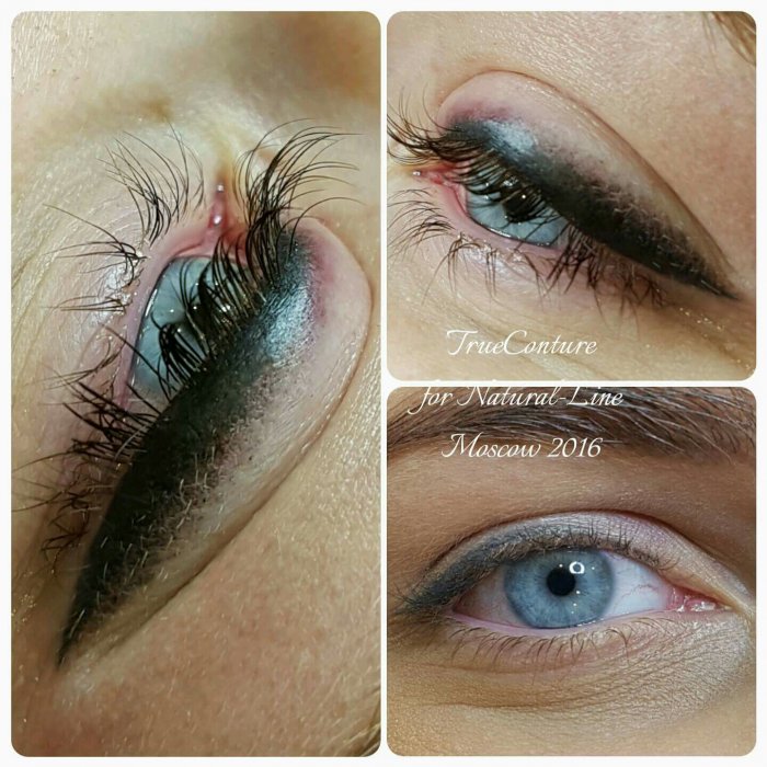 Пример татуажа с перекрытием