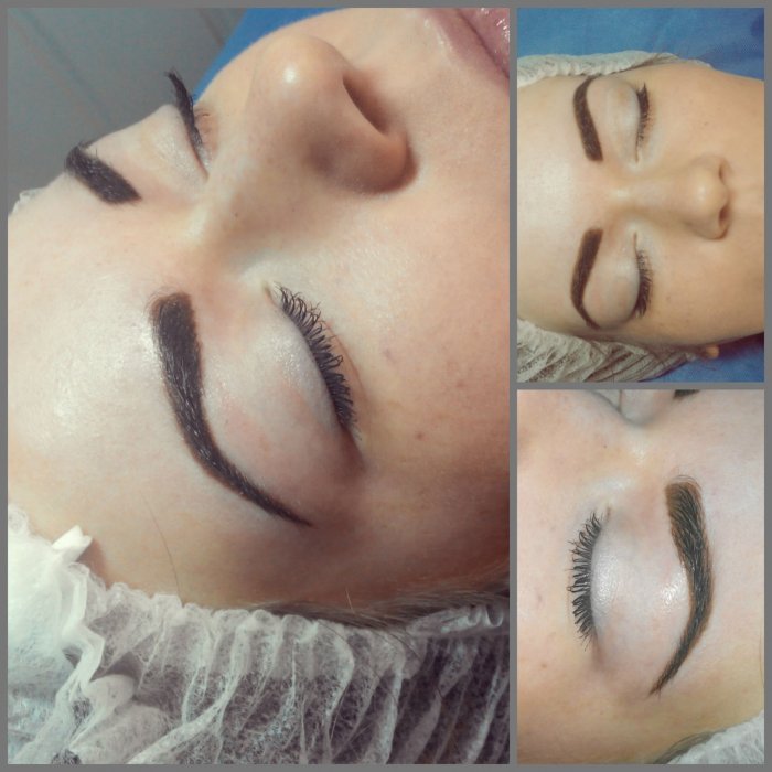 Перманентный макияж бровей карандашный эффект