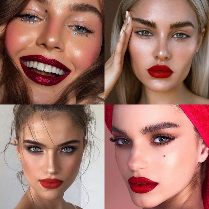 Красные губы матовые