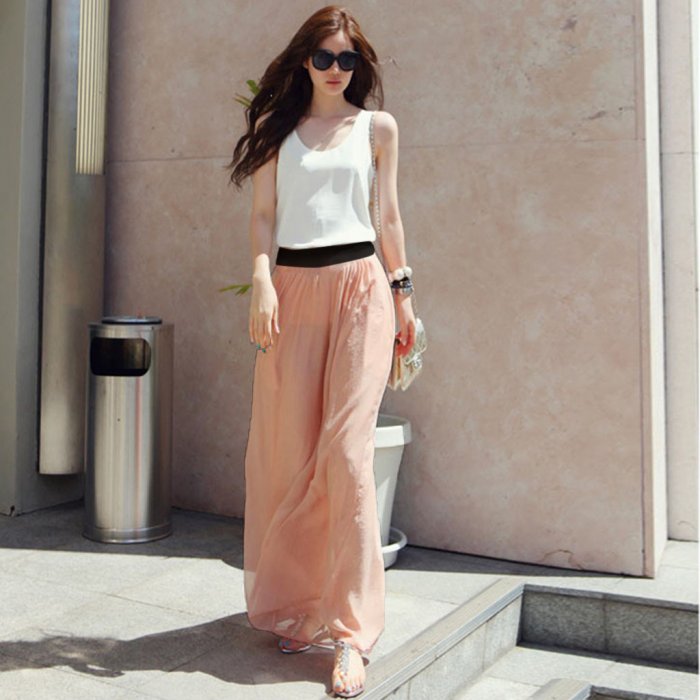 Длинные широкие брюки